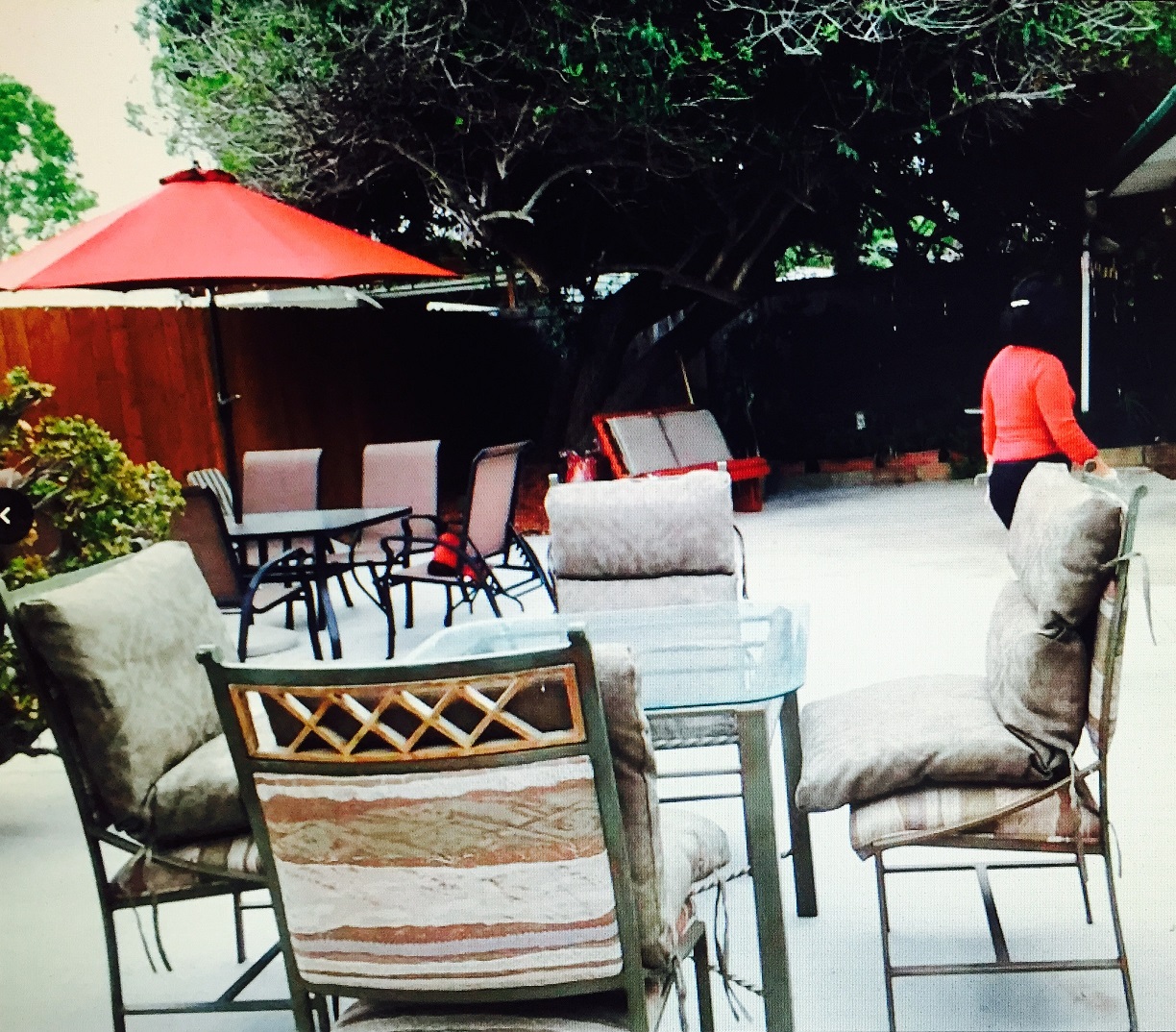 photo of patio with canyon view